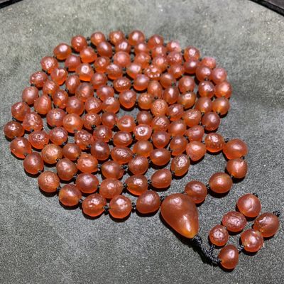 精美毕业级天然高圆度阿拉善樱桃红长款项链一条 ， - 精美毕业级天然高圆度阿拉善樱桃红长款项链一条 ，