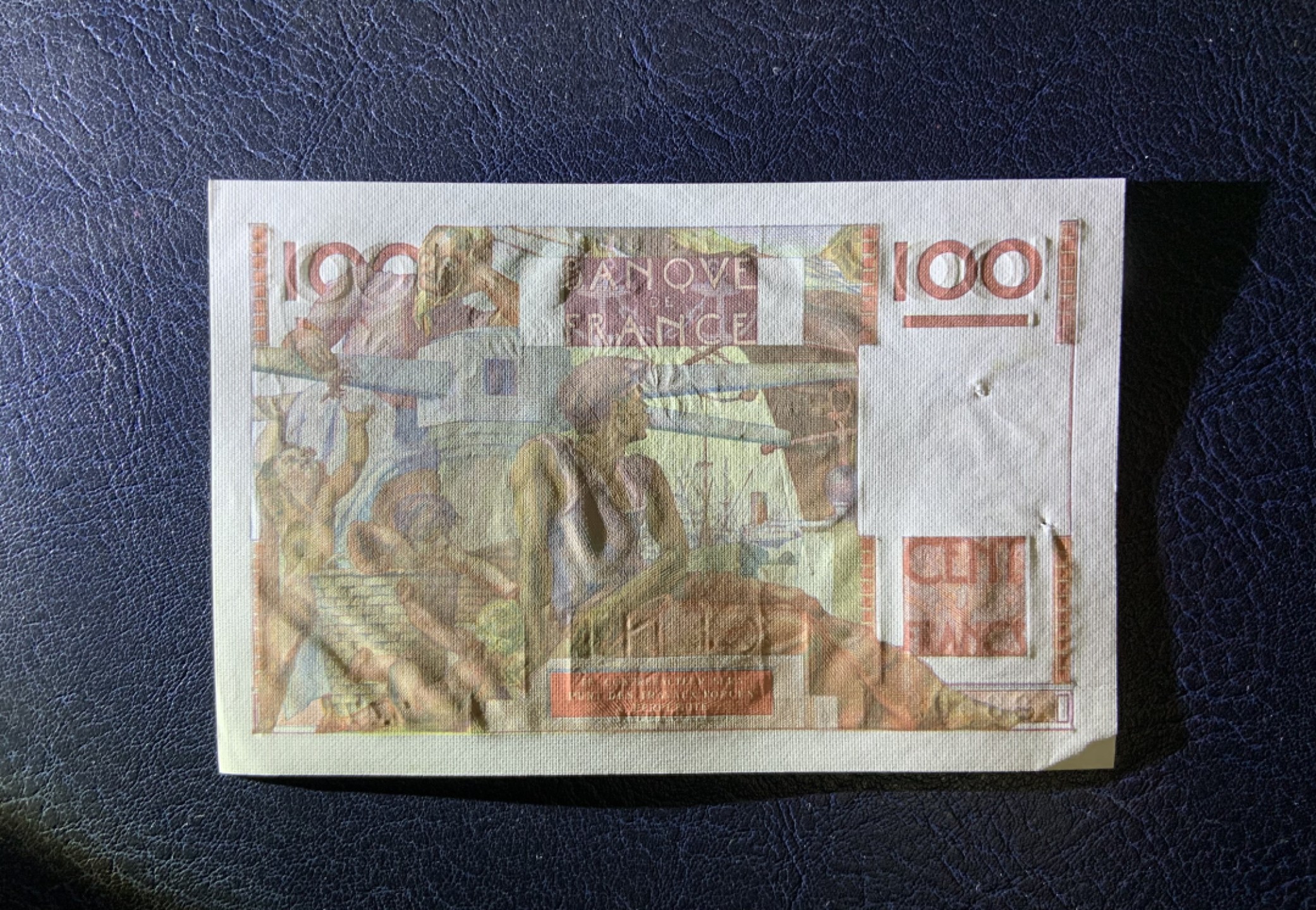 收藏联盟Quantum Auction 第241期拍卖  法国1952年100法郎 品相UNC- 有针孔