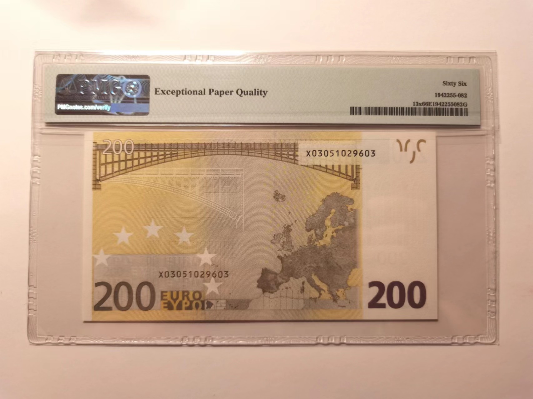 外钞荟萃x民国风云专场 PMG66 2022年200欧元二签 德国版