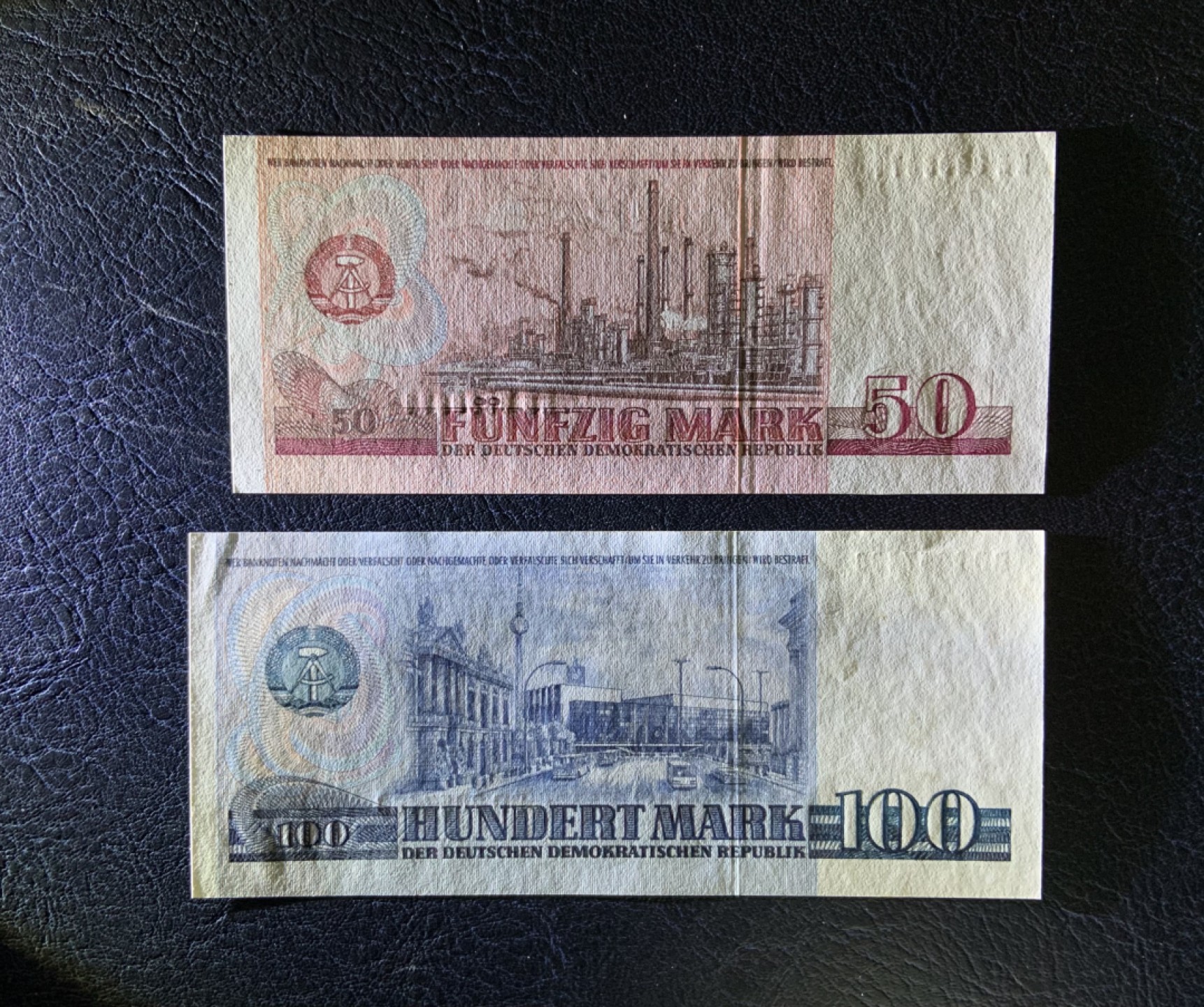 收藏联盟Quantum Auction 第241期拍卖  德国民主共和国1971-75年50和100马克 品相UNC- 革命导师马克思和恩格斯