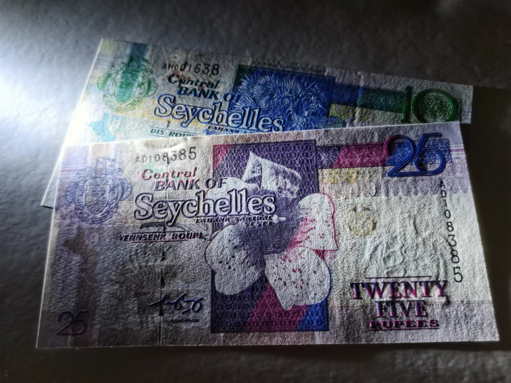 外钞荟萃x民国风云专场 塞舌尔10/25卢比一对 全新品相
