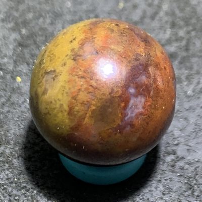 精美草花纹玛瑙圆珠一颗！ 精美草花纹玛瑙圆珠一颗！