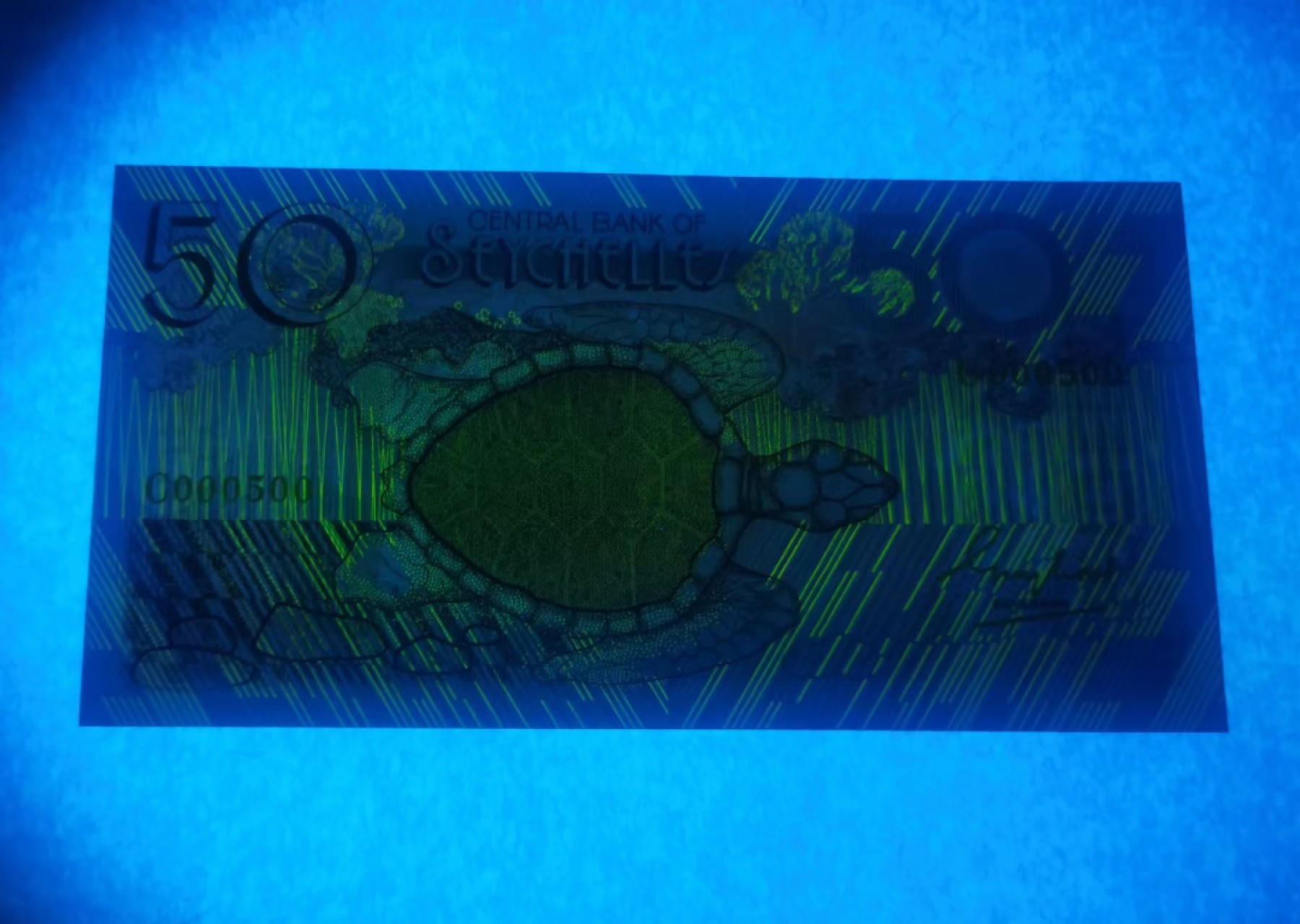 外钞荟萃x民国风云专场 塞舌尔1983版50卢比 百位小号数二 全新品相