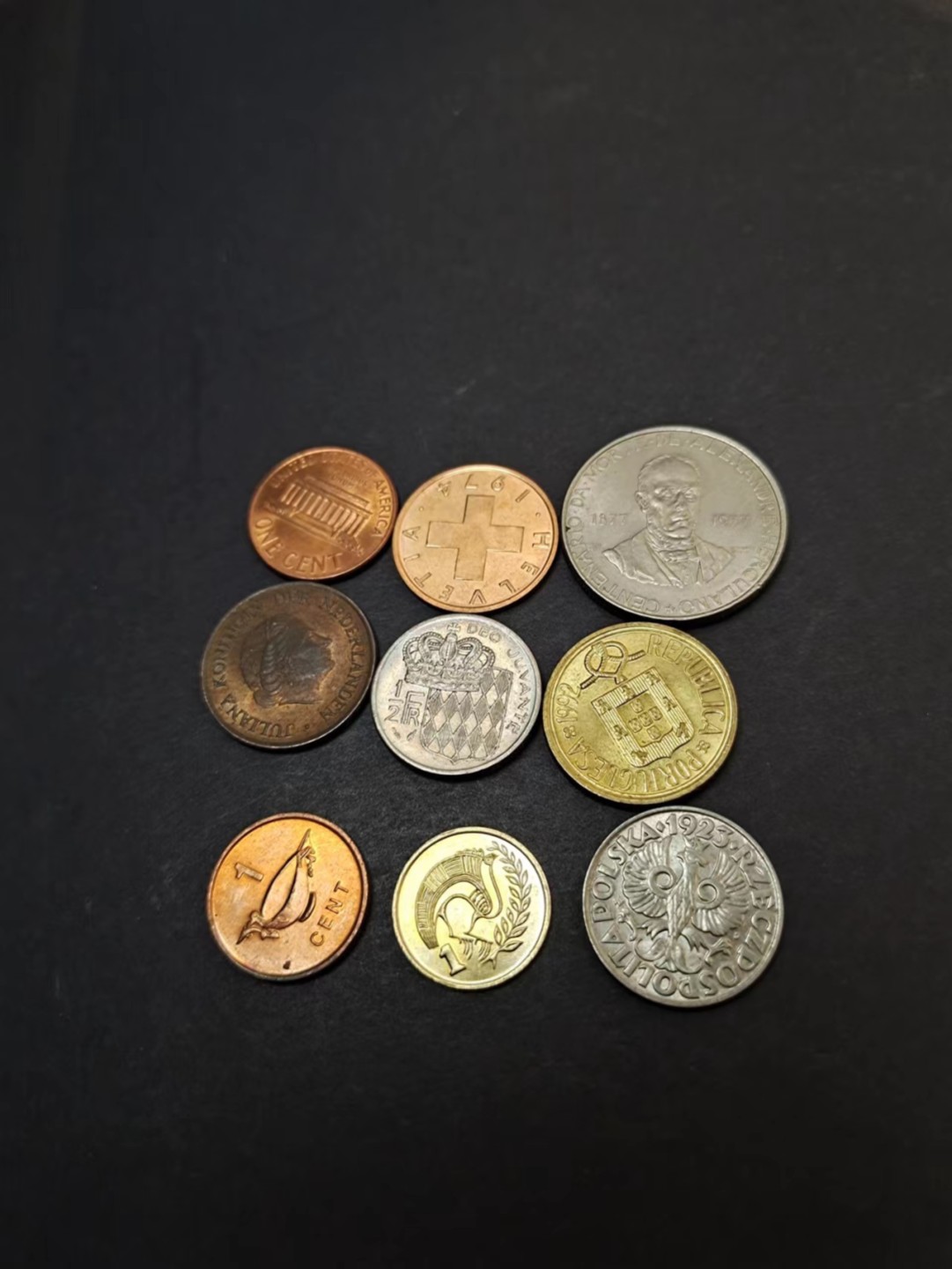 【8个洞收藏】第3场★0押0起一件包邮★世界硬币专场 7天连拍 unc 美品 摩纳哥 葡萄牙国家硬币等9枚一组