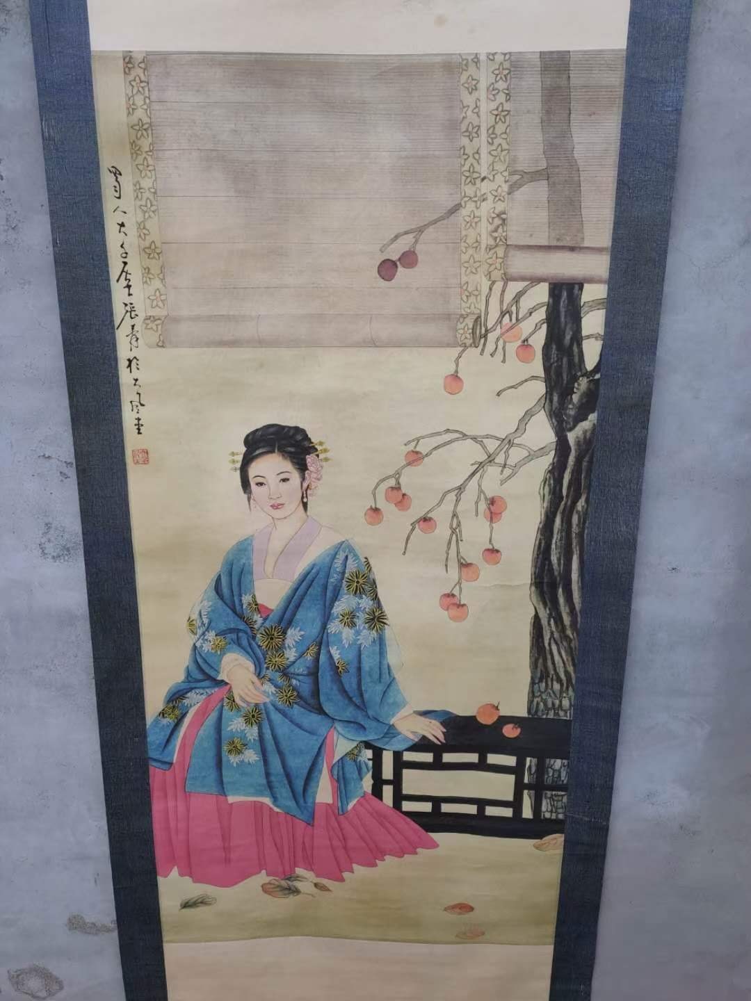 张大千，仕女图立轴画 张大千，仕女图立轴画