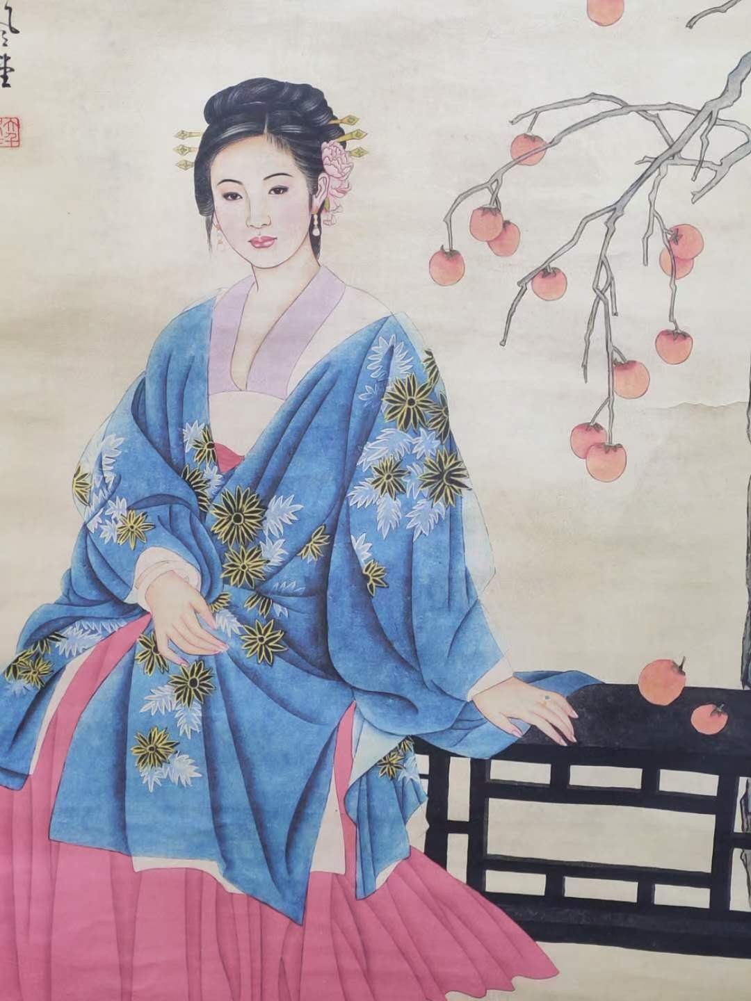 张大千，仕女图立轴画 张大千，仕女图立轴画