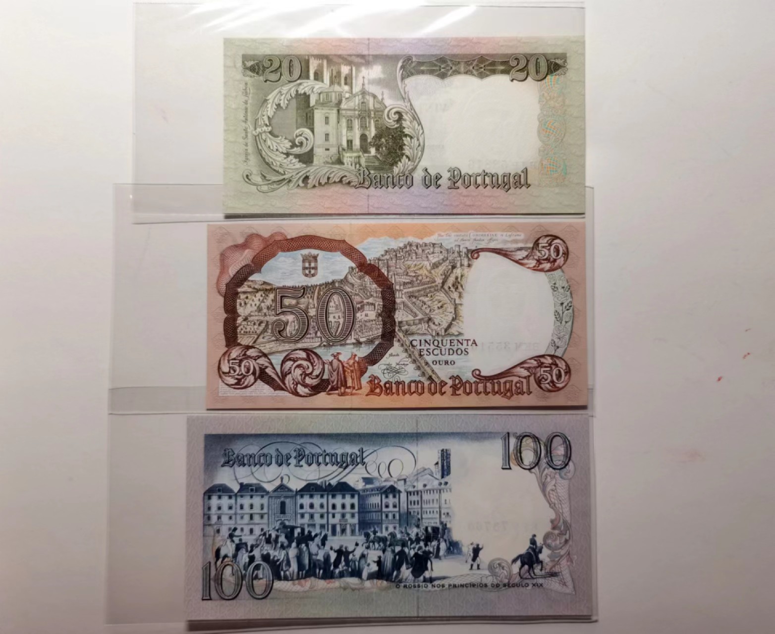 外钞荟萃x民国风云专场 葡萄牙20/50/100小套 全新品相