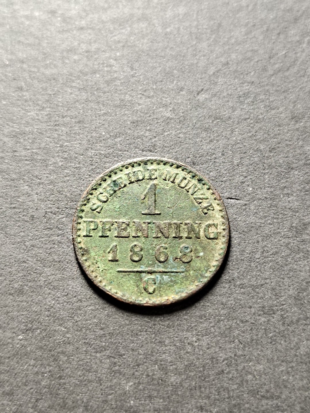 【8个洞收藏】第3场★0押0起一件包邮★世界硬币专场 7天连拍 1868年 德国普鲁士 1芬尼  C厂