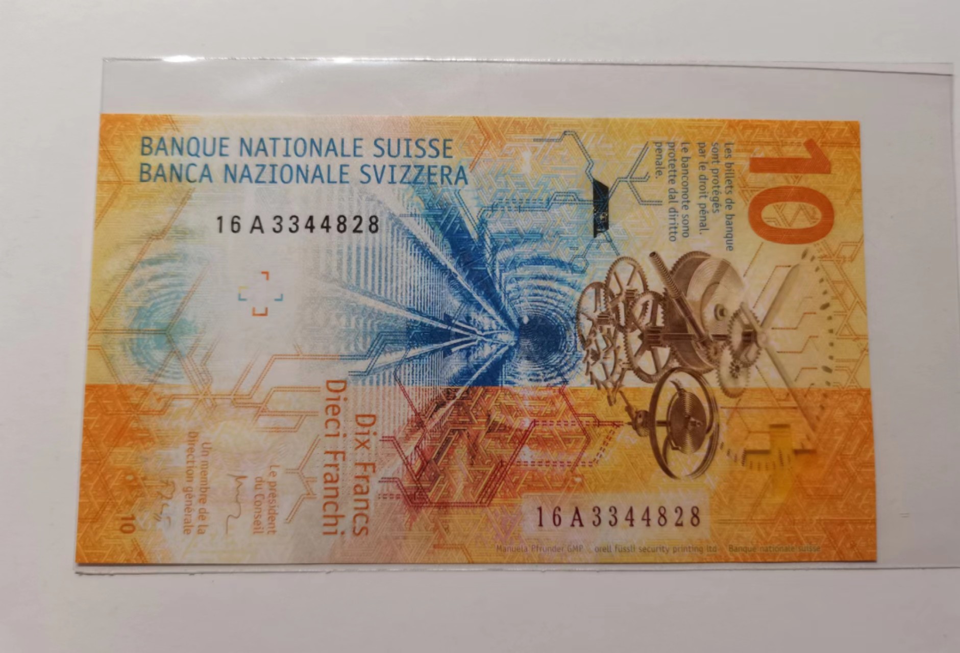 外钞荟萃x民国风云专场 瑞士手版16A10法郎 全新品相