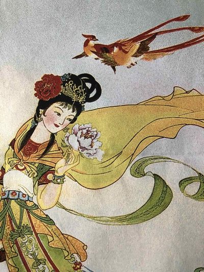 唐卡织锦刺绣古典人物刺绣画  二十四花神 牡丹仙子图，长120厘米，宽60厘米，喜欢的朋友不要错过 织锦也叫彩织，是一种有花纹图案的织品，及书画为底本用织锦工艺织成的书画作品。画面光泽鲜活，富有立体感、品质档次高、价格适中，具有不易褪色、易于收藏等特点，被当今人们奉为送礼上品。