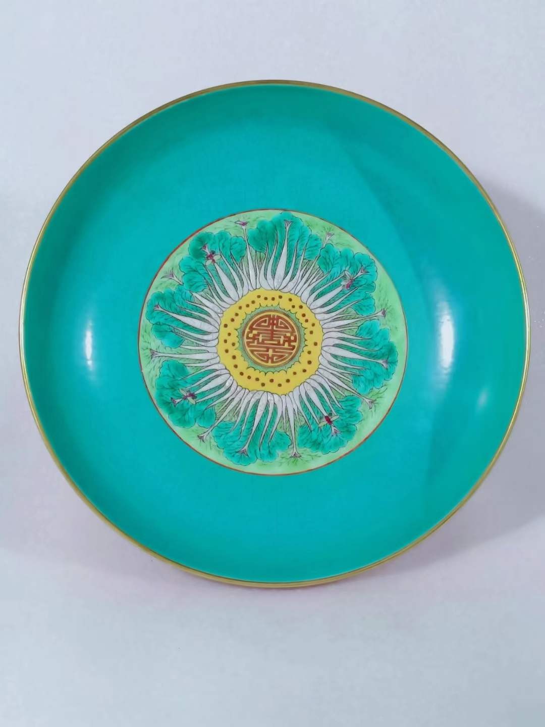 大清雍正，珐琅彩高足供盘