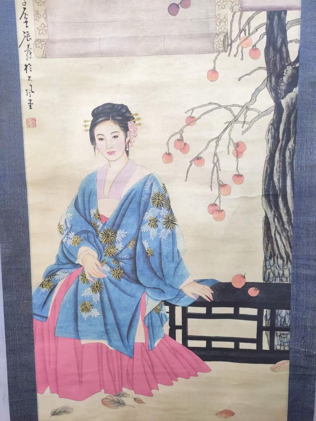 张大千，仕女图立轴画 张大千，仕女图立轴画