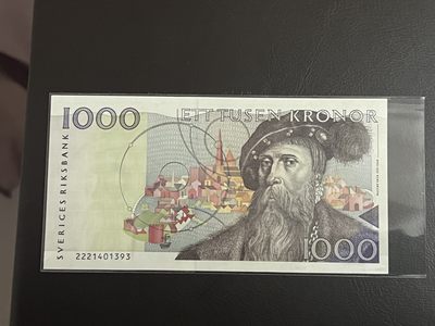 瑞典1992旧版1000克朗UNC - 瑞典1992旧版1000克朗UNC