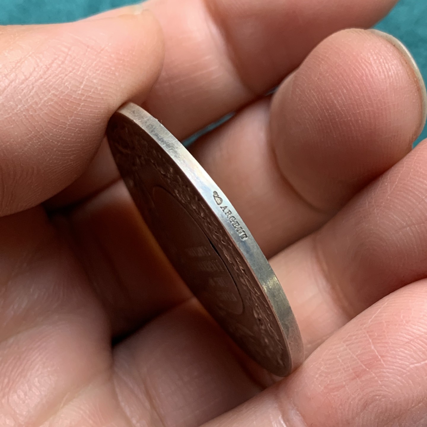 《竞宝斋》第146场-周日，周一 2场 (全场包邮) 法国 玛丽安娜银章 边铭丰饶角AR 重量22.3g 直径36mm