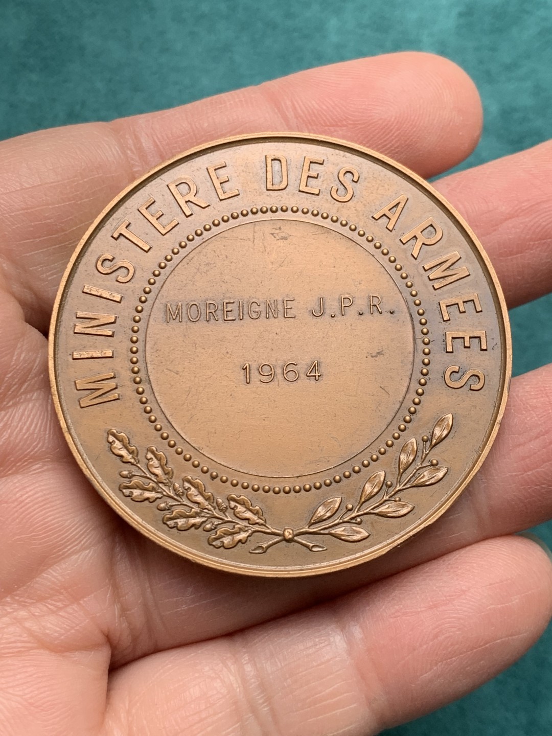 《竞宝斋》第146场-周日，周一 2场 (全场包邮) 法国 1966 玛丽安娜大铜章，边铭丰饶角BR，重量66.1g  50.1mm品相佳
