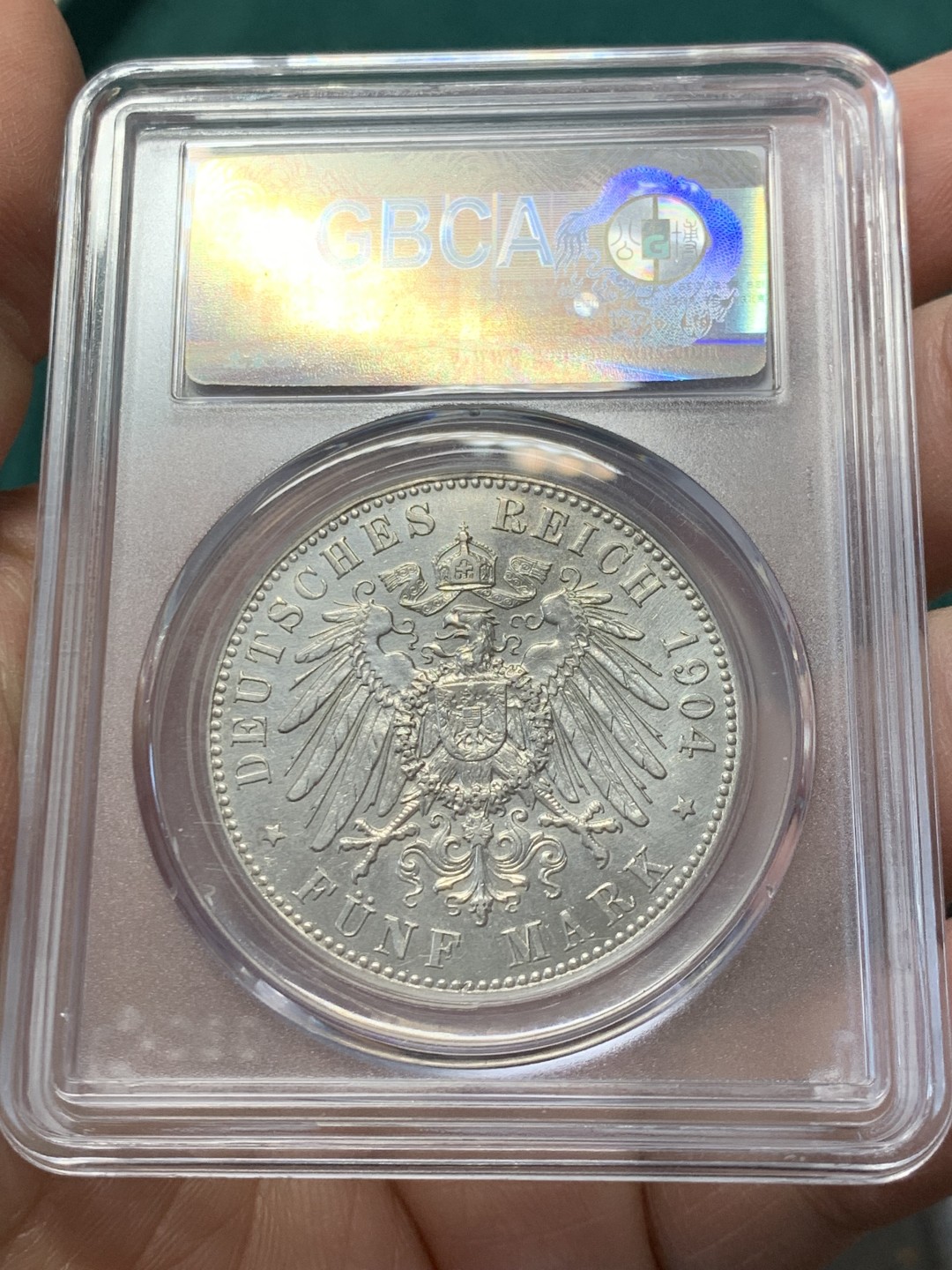 《竞宝斋》第146场-周日，周一 2场 (全场包邮) 公博-MS61 德国 1904年 5马克 梅克伦堡-什未林大公国 腓特烈 弗朗茨四世大婚纪念大银币  小邦国 发行量仅四万 少见品种 原光好品