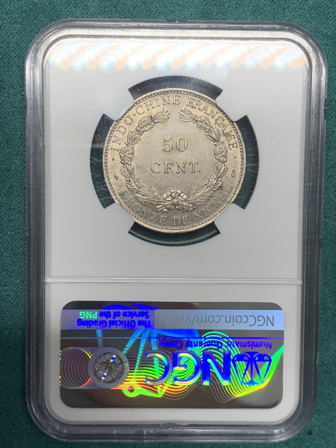 《竞宝斋》第146场-周日，周一 2场 (全场包邮) NGC SP61 1946年法属印支坐洋50分镍质样币ESSAI签字版胜利女神，总发行量1100枚，属于座洋大珍名誉品。（同款样币最新成交价一万六）