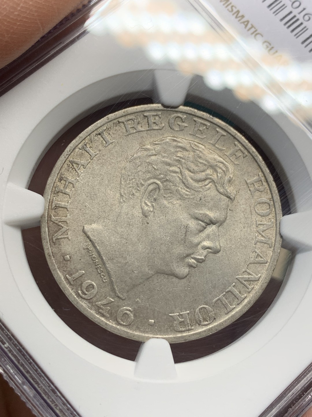 《竞宝斋》第146场-周日，周一 2场 (全场包邮) NGC-MS64 罗马尼亚1946年 25000列伊银币 顶级好品