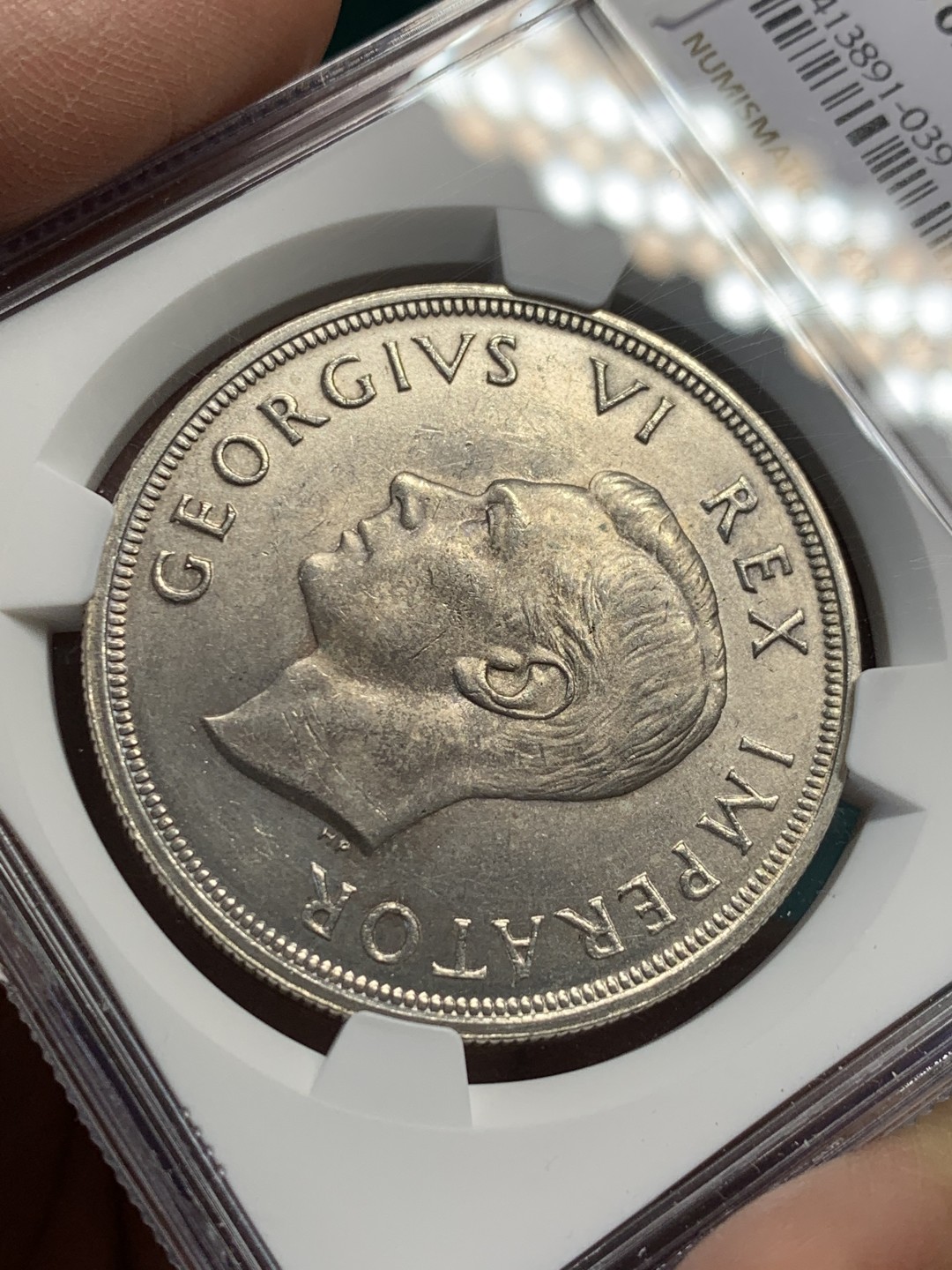 《竞宝斋》第146场-周日，周一 2场 (全场包邮) NGC-MS62 南非1947年 乔六5先令高银大银币 低评