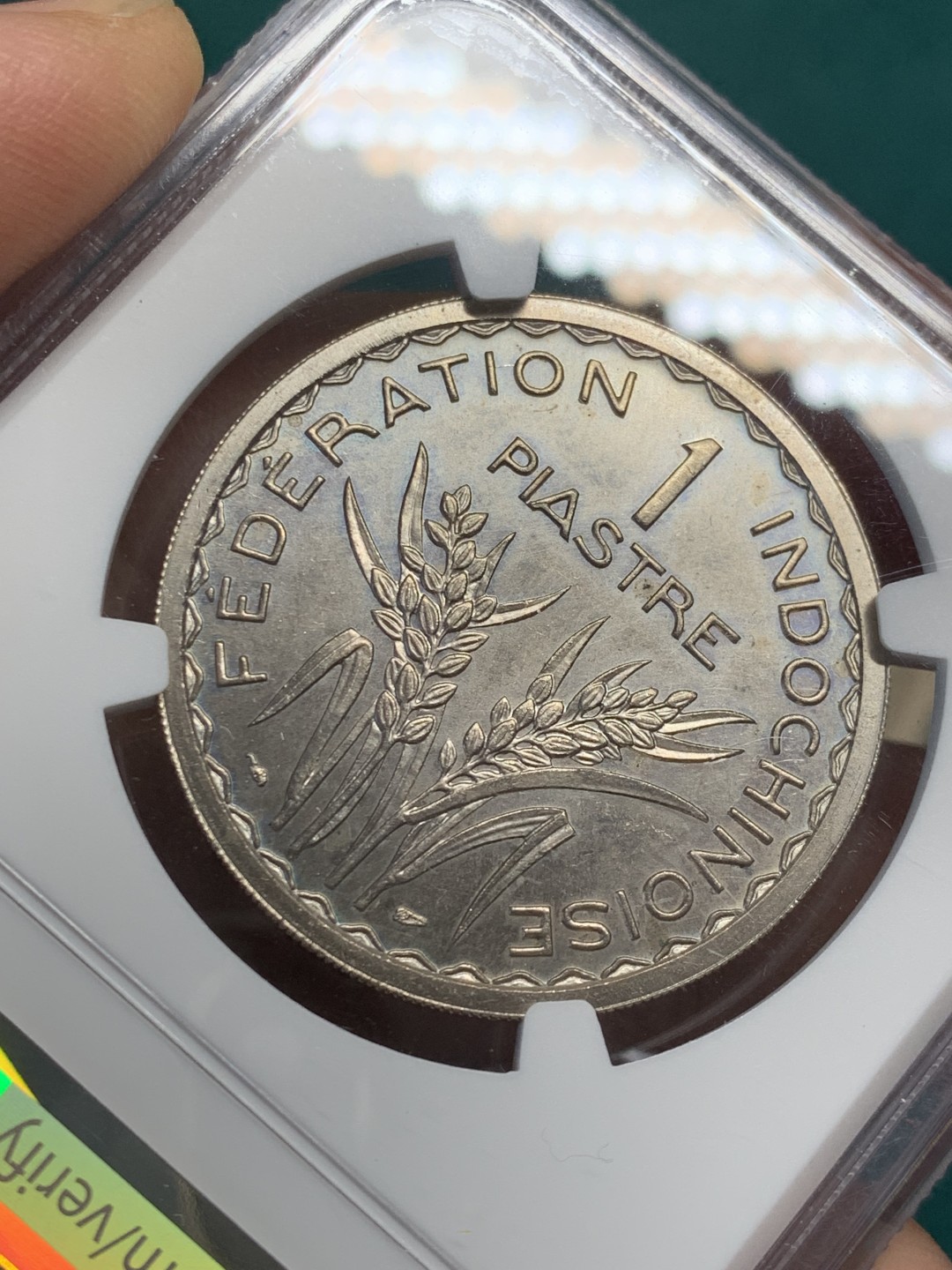 《竞宝斋》第146场-周日，周一 2场 (全场包邮) NGC MS62 1946年法国属印支1皮亚斯特铜镍合金样币，发行量仅1100枚（记录在册）！非常稀少的大珍，签字版样币。essai为样币的意思，觉应该是SP才对，不知道为什么给了MS。66分最新成交价为5200元。