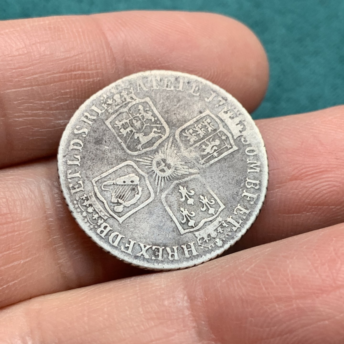 《竞宝斋》第146场-周日，周一 2场 (全场包邮) 英国 1750年 水泡眼 乔治二世 1先令 银币 原味状态 包浆自然