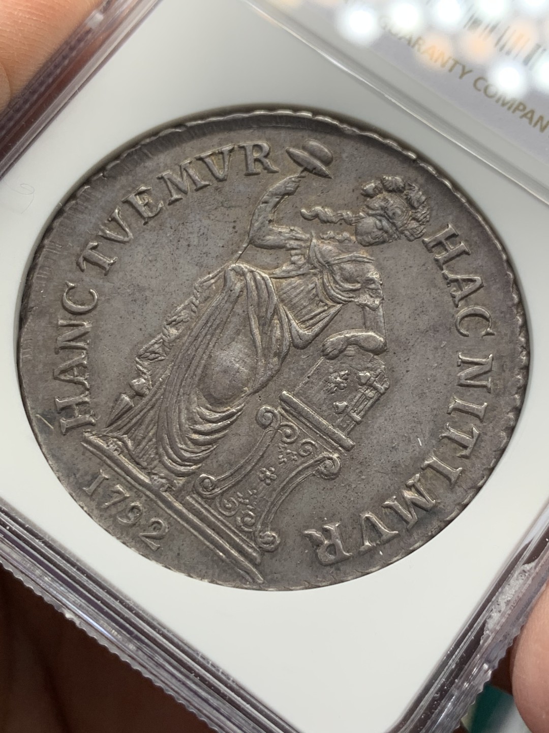 《竞宝斋》第146场-周日，周一 2场 (全场包邮) NGC-AU58 荷兰西弗里斯省1792年3盾大银币 原味包浆 好味道