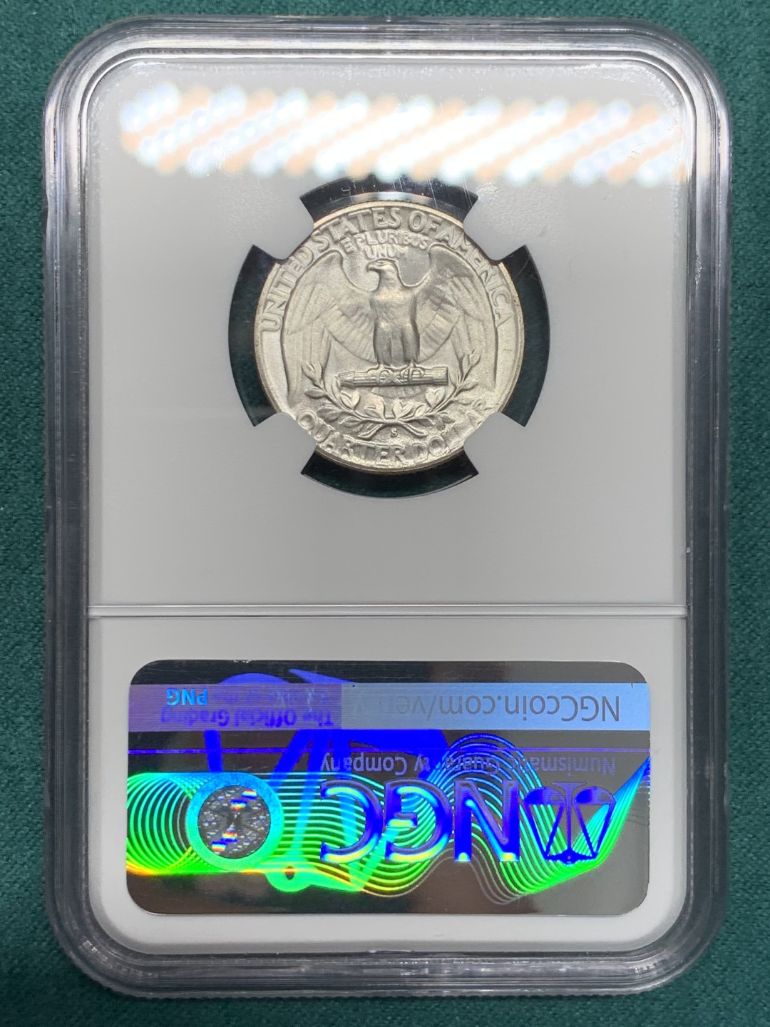 《竞宝斋》第146场-周日，周一 2场 (全场包邮) NGC-MS64 美国1953年 1/4美元银币 顶级品相