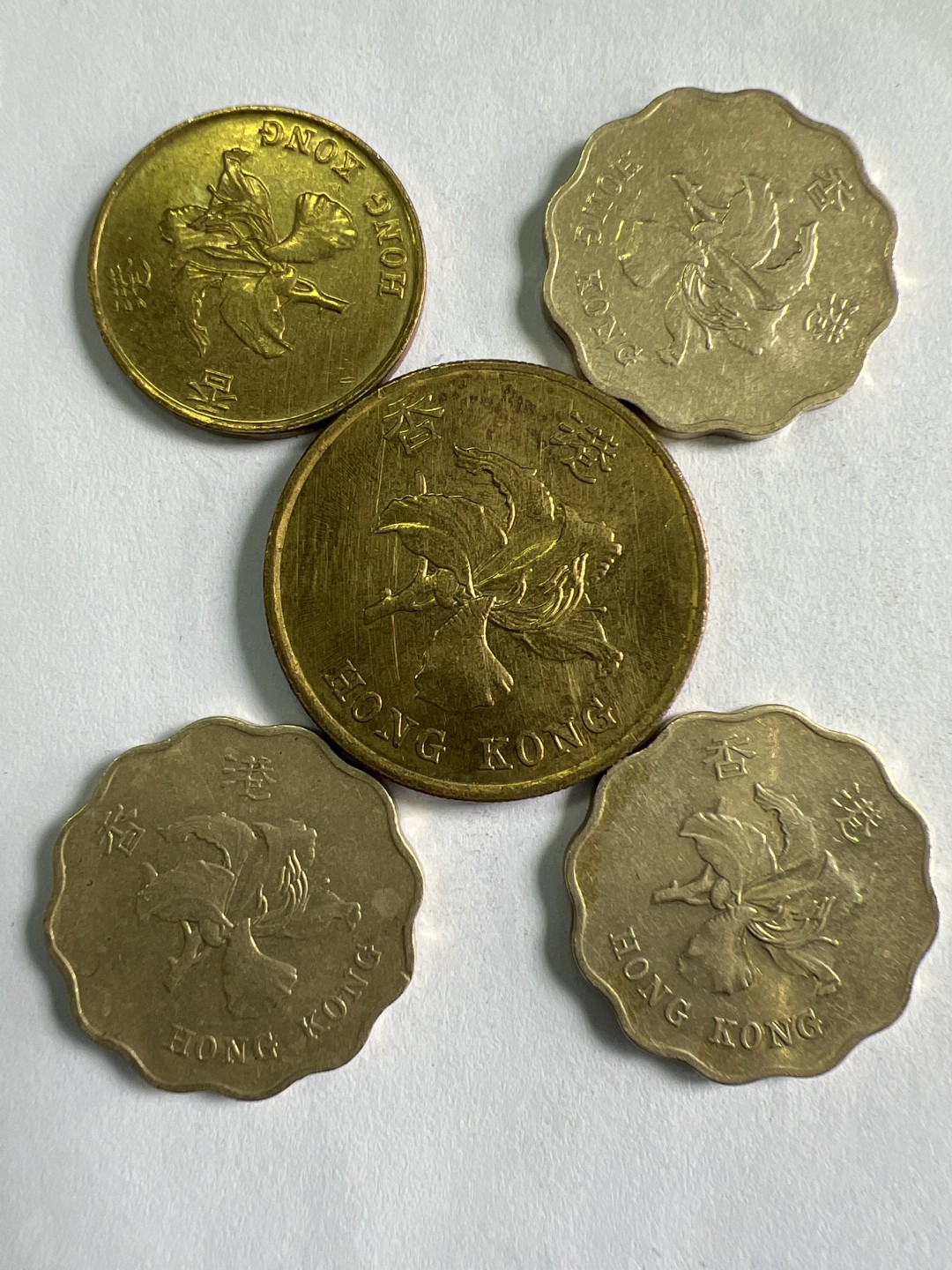 泡泡堂微拍第一百〇二幕硬币捡漏可累计专场👿👿，累计满二十元包邮，接受代拍业务 紫荆花5枚