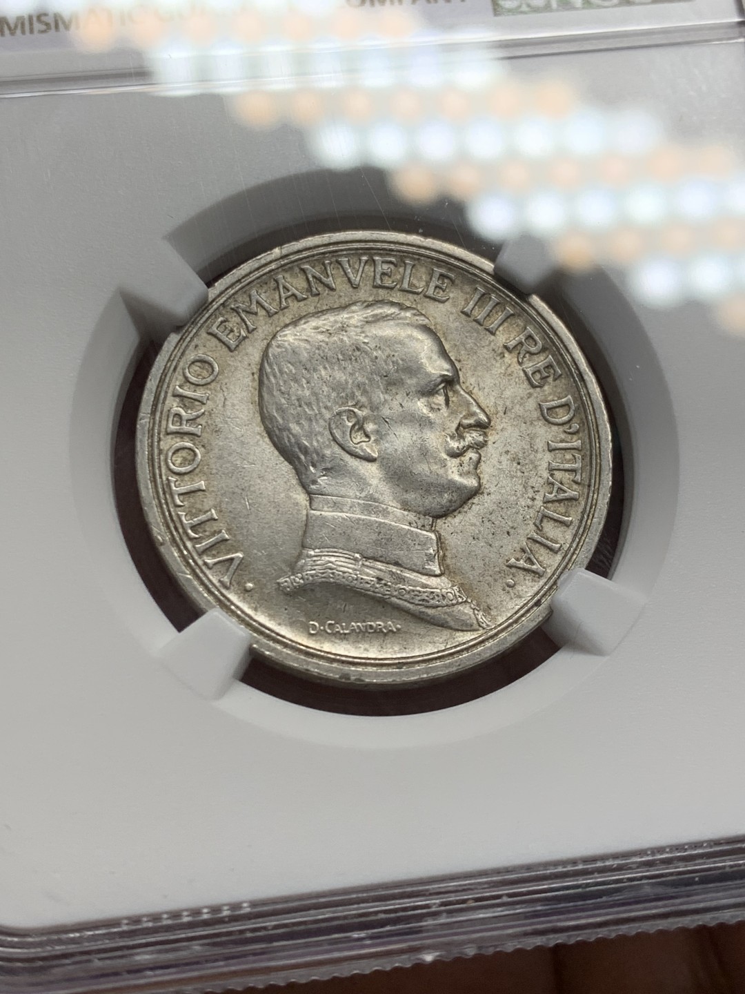 《竞宝斋》第146场-周日，周一 2场 (全场包邮) NGC-MS62 意大利1916年 胜利马车 2里拉银币 原光好品