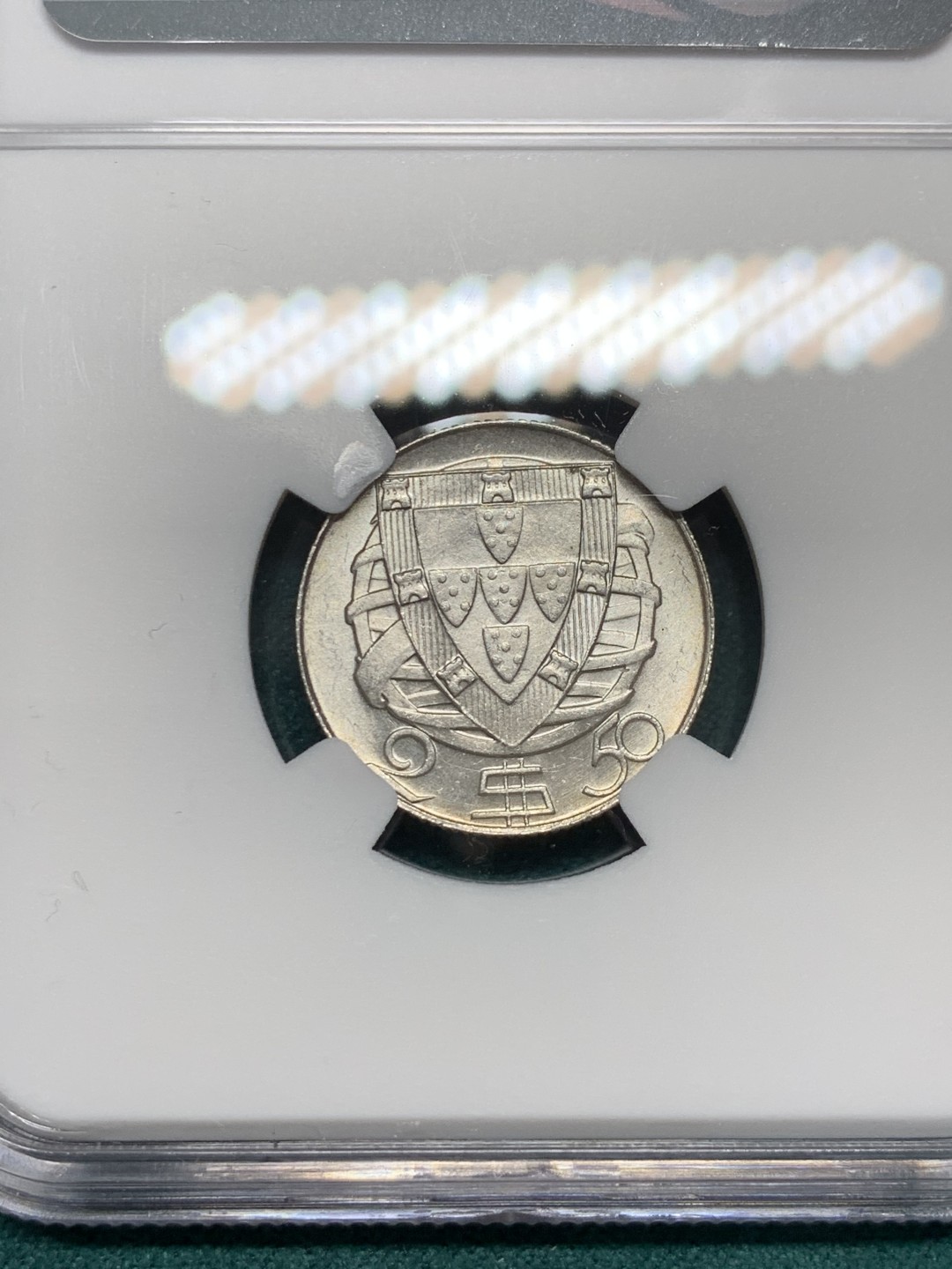 《竞宝斋》第146场-周日，周一 2场 (全场包邮) NGC-MS65 葡萄牙1951年 大帆船 2.5埃斯库多 银币 64分以上就难了