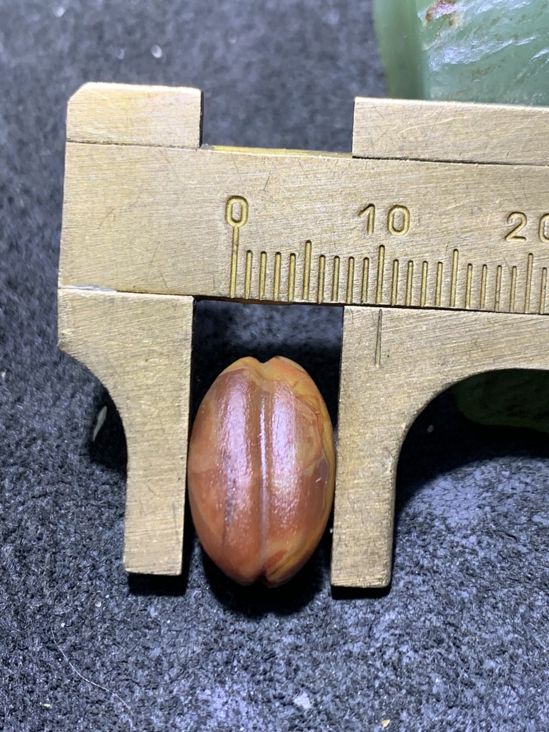 精美战国红玛瑙亚光瓜珠一颗