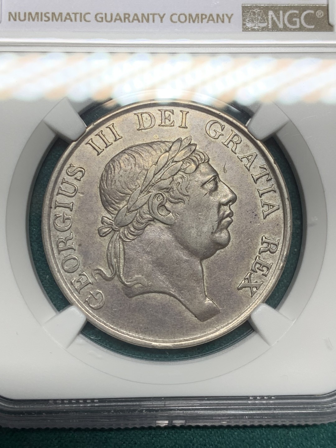 《竞宝斋》第146场-周日，周一 2场 (全场包邮) NGC-AU 英格兰银行1814年 乔三 3先令银币 少见品种