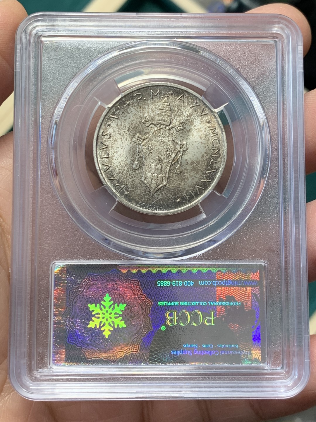 《竞宝斋》第146场-周日，周一 2场 (全场包邮) 梵蒂冈1977年500里拉，集成中世纪前教会艺术设计，四格动物寓意在后世被鸽子及绵羊替代