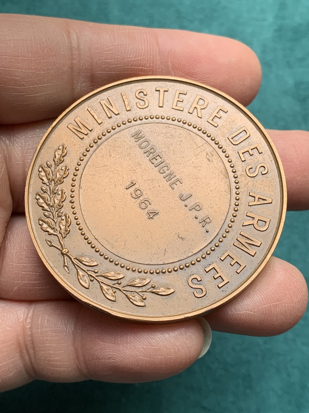 《竞宝斋》第146场-周日，周一 2场 (全场包邮) 法国 1966 玛丽安娜大铜章，边铭丰饶角BR，重量66.1g  50.1mm品相佳