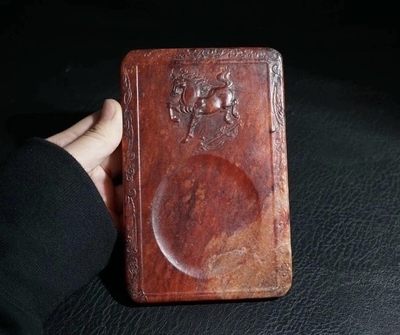 ｜冷门出品｜精选专拍·第拾场· - 明清工老和田玉红沁玉马砚台摆件