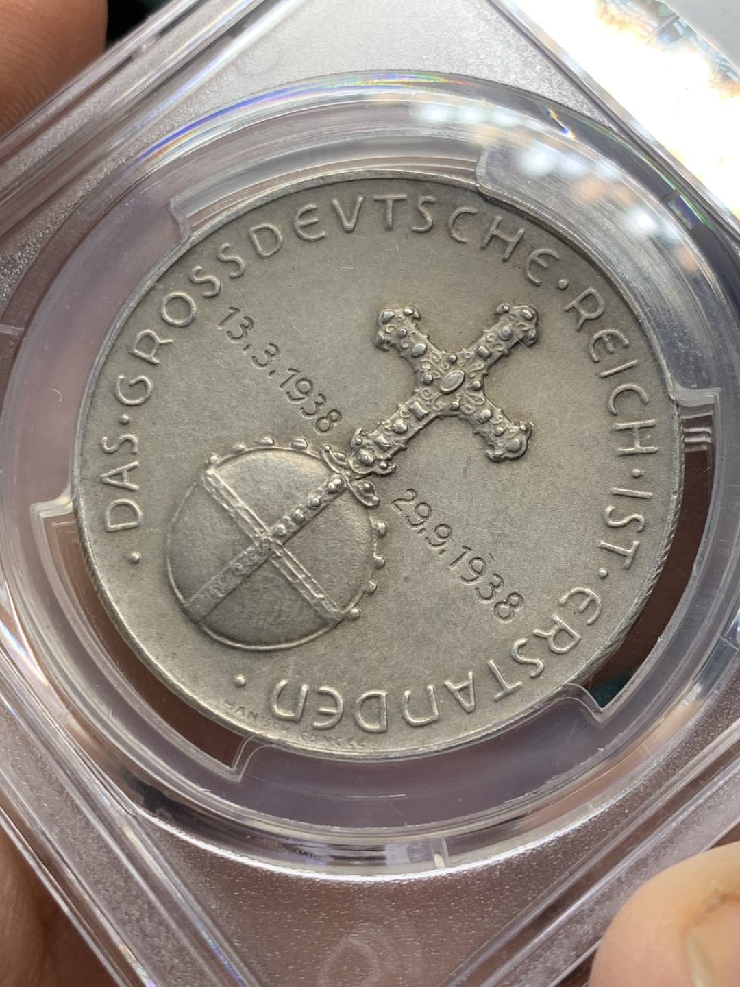 《竞宝斋》第146场-周日，周一 2场 (全场包邮) PCGS-SP63 德国1938年 元首 吞并奥地利银章