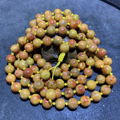 精美蒙料战国红玛瑙108圆珠手串一条， - 精美蒙料战国红玛瑙108圆珠手串一条，