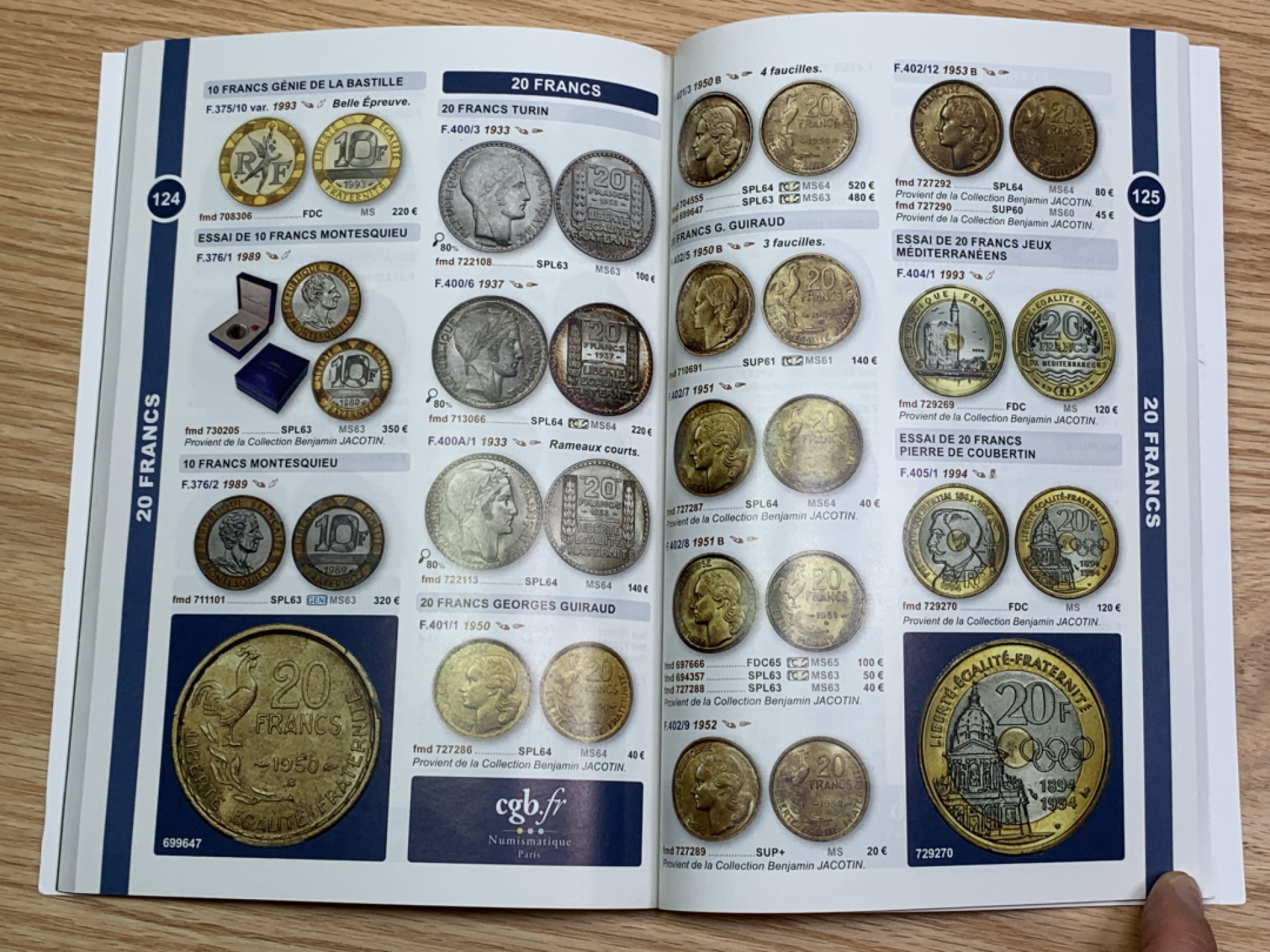 《竞宝斋》第146场-周日，周一 2场 (全场包邮) 法国 历代硬币价格图录（1798-2001年）244页精美印刷