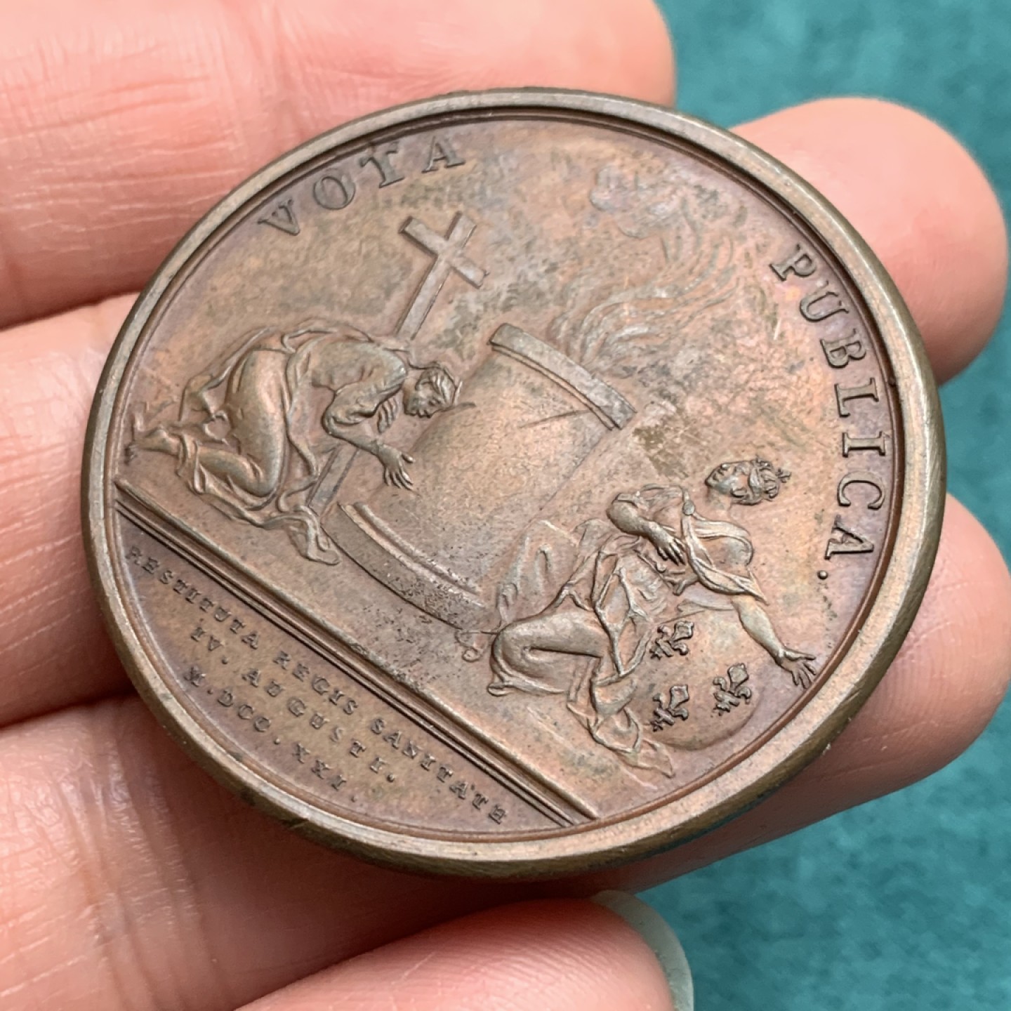 《竞宝斋》第146场-周日，周一 2场 (全场包邮) 法国 1721年 路易十五  大铜章 41.2mm 25.2克 巧克力包浆