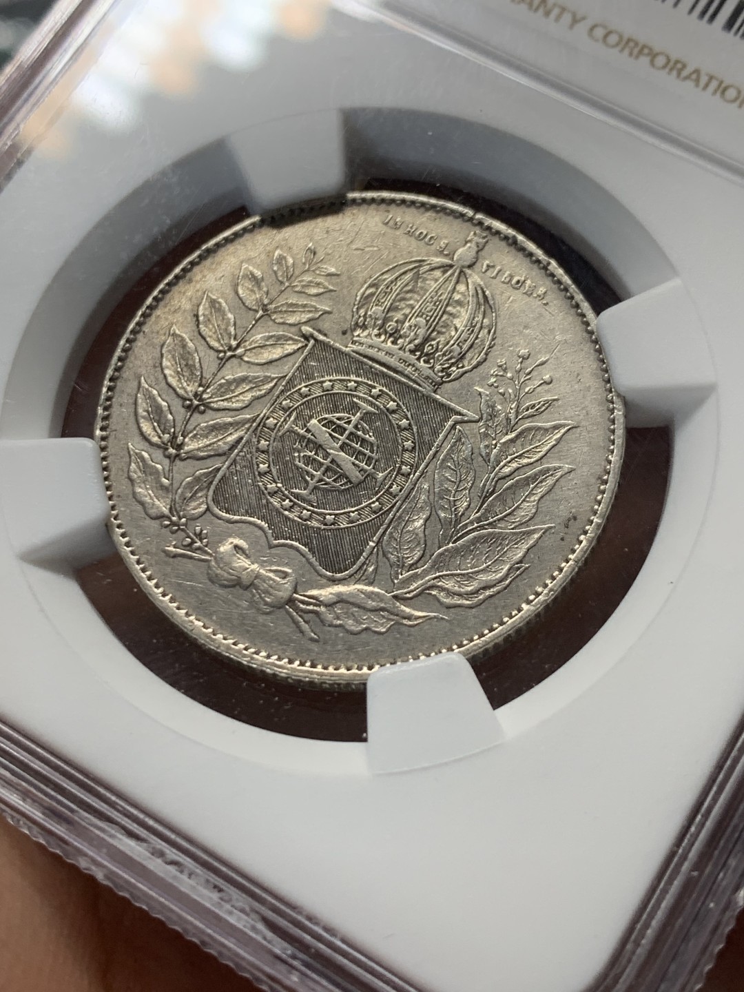 《竞宝斋》第146场-周日，周一 2场 (全场包邮) NGC-XF 1852巴西1000里亚尔银币，大叶版