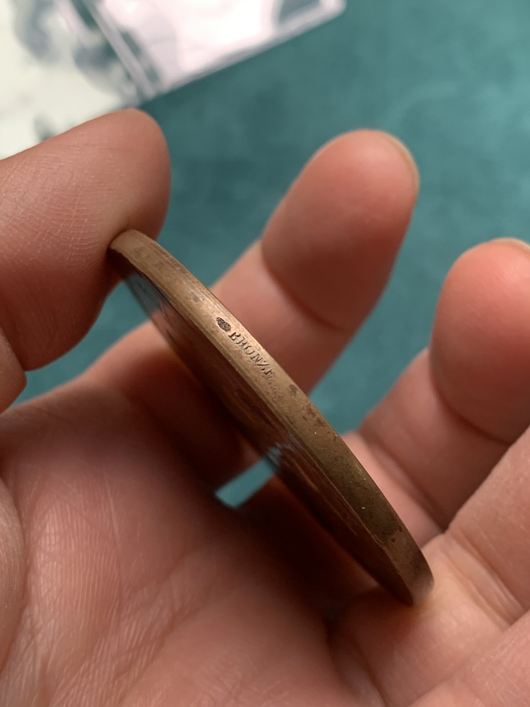 《竞宝斋》第146场-周日，周一 2场 (全场包邮) 法国 1900 巴黎钱币博物馆纪念大铜章 边铭丰饶角BR 重量59.2g 50.5mm铜制温润