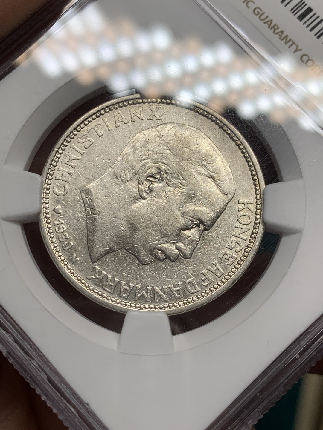 《竞宝斋》第146场-周日，周一 2场 (全场包邮) NGC VF35 1930N丹麦克里斯蒂安十世国王60寿辰2克朗银币