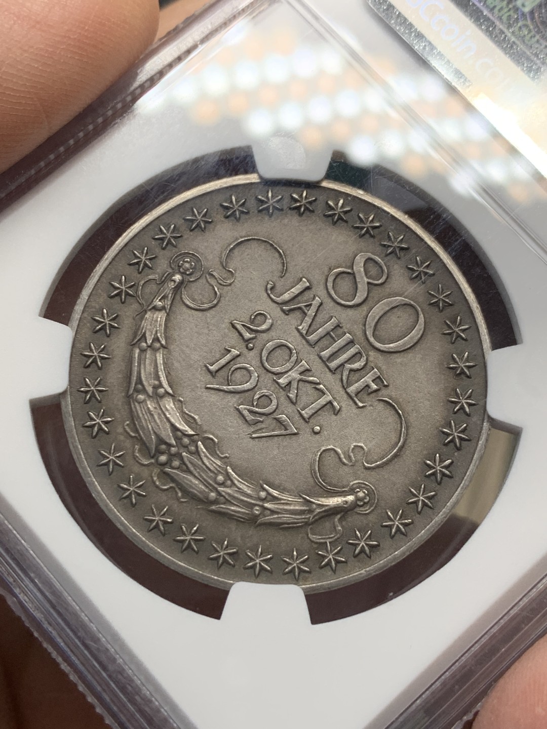 《竞宝斋》第146场-周日，周一 2场 (全场包邮) NGC-MS64 德国 1927年 兴登堡 80大寿纪念银章 少见品种