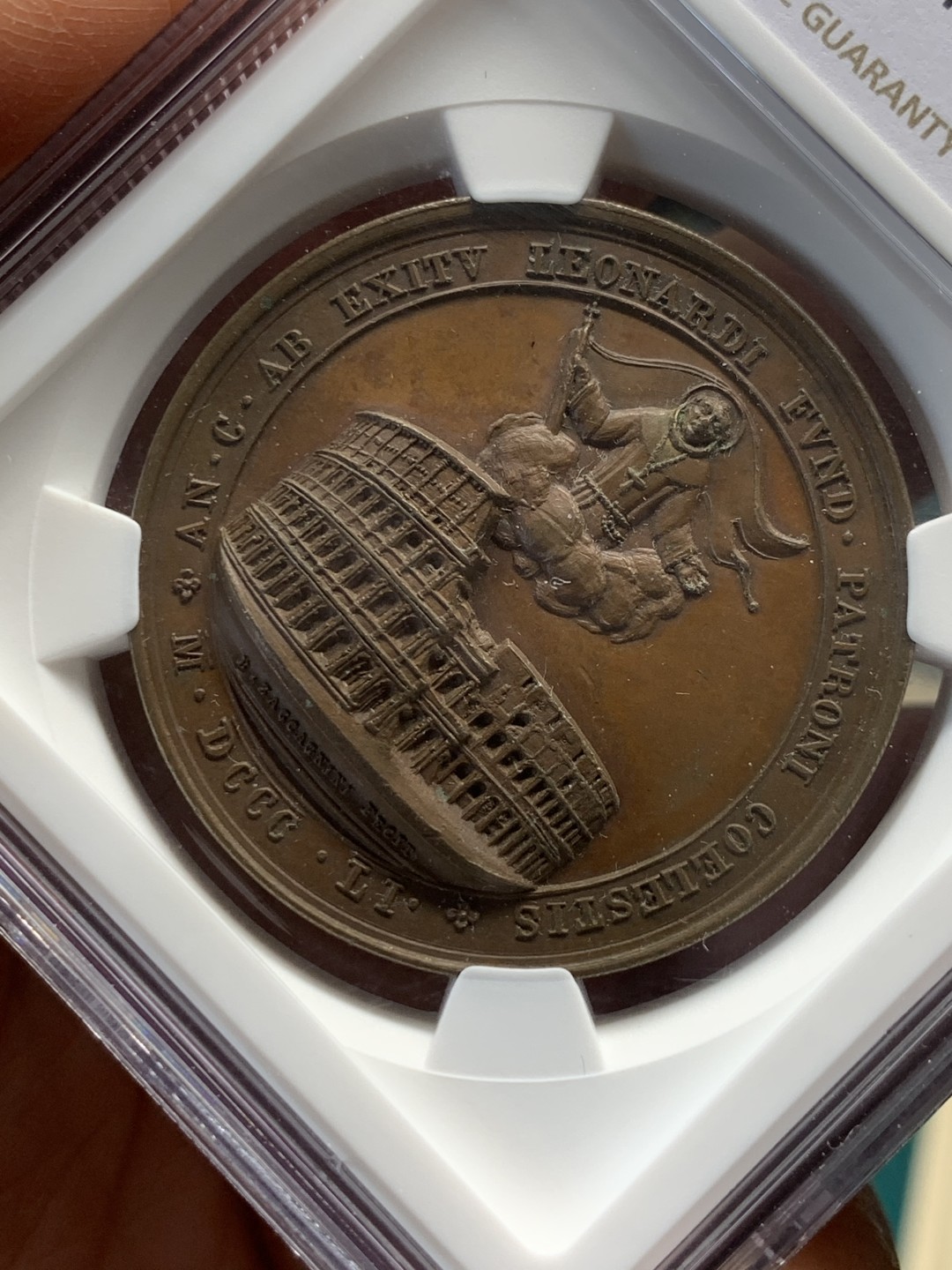 《竞宝斋》第146场-周日，周一 2场 (全场包邮) NGC MS63 1851年梵蒂冈高浮雕精美铜章 稀少 难得品相状态一流 加厚盒装