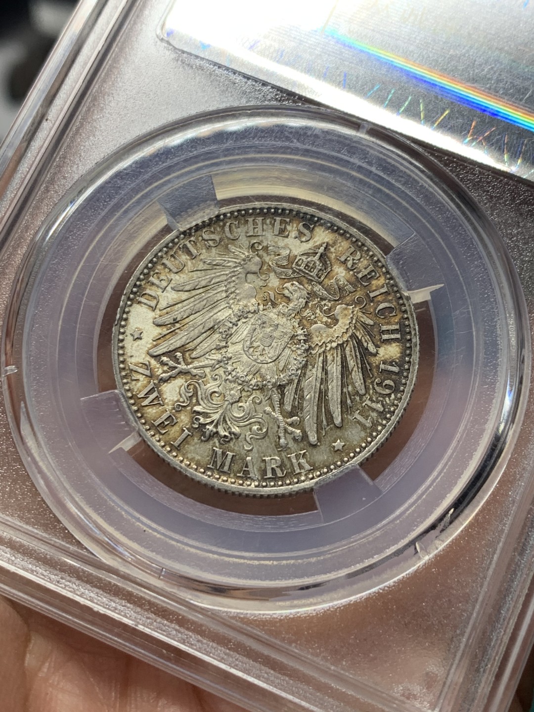 《竞宝斋》第146场-周日，周一 2场 (全场包邮) 众诚详评-MS64 德国 1911年 2马克 银币 巴伐利亚 摄政王90大寿纪念银币