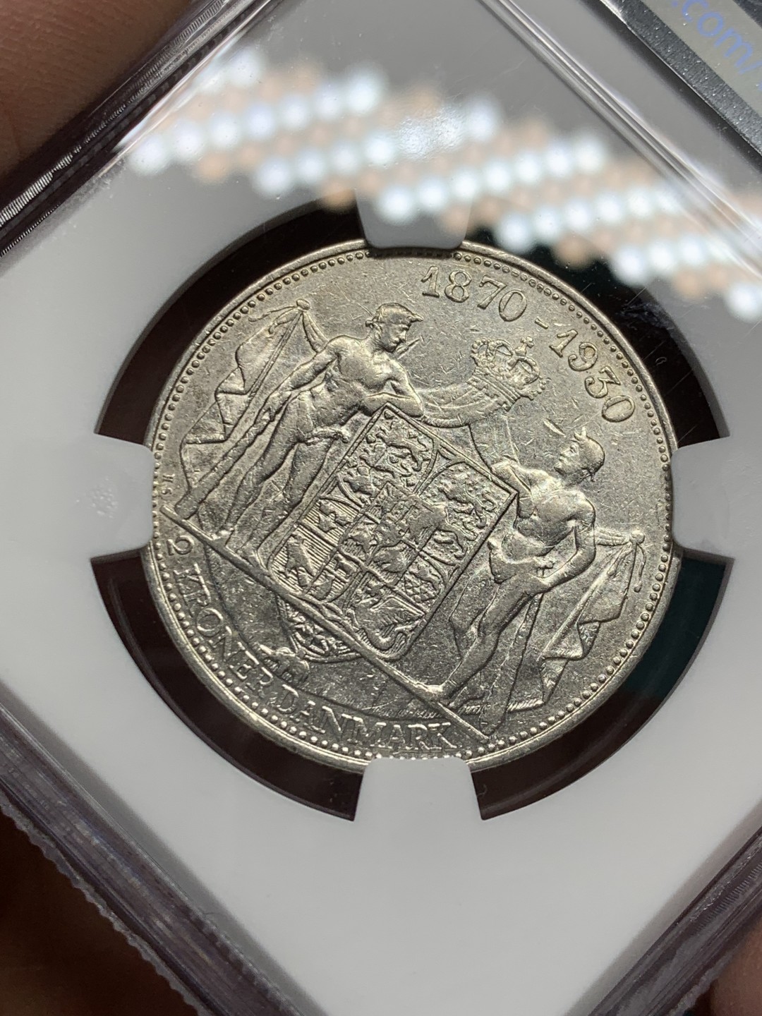 《竞宝斋》第146场-周日，周一 2场 (全场包邮) NGC VF35 1930N丹麦克里斯蒂安十世国王60寿辰2克朗银币