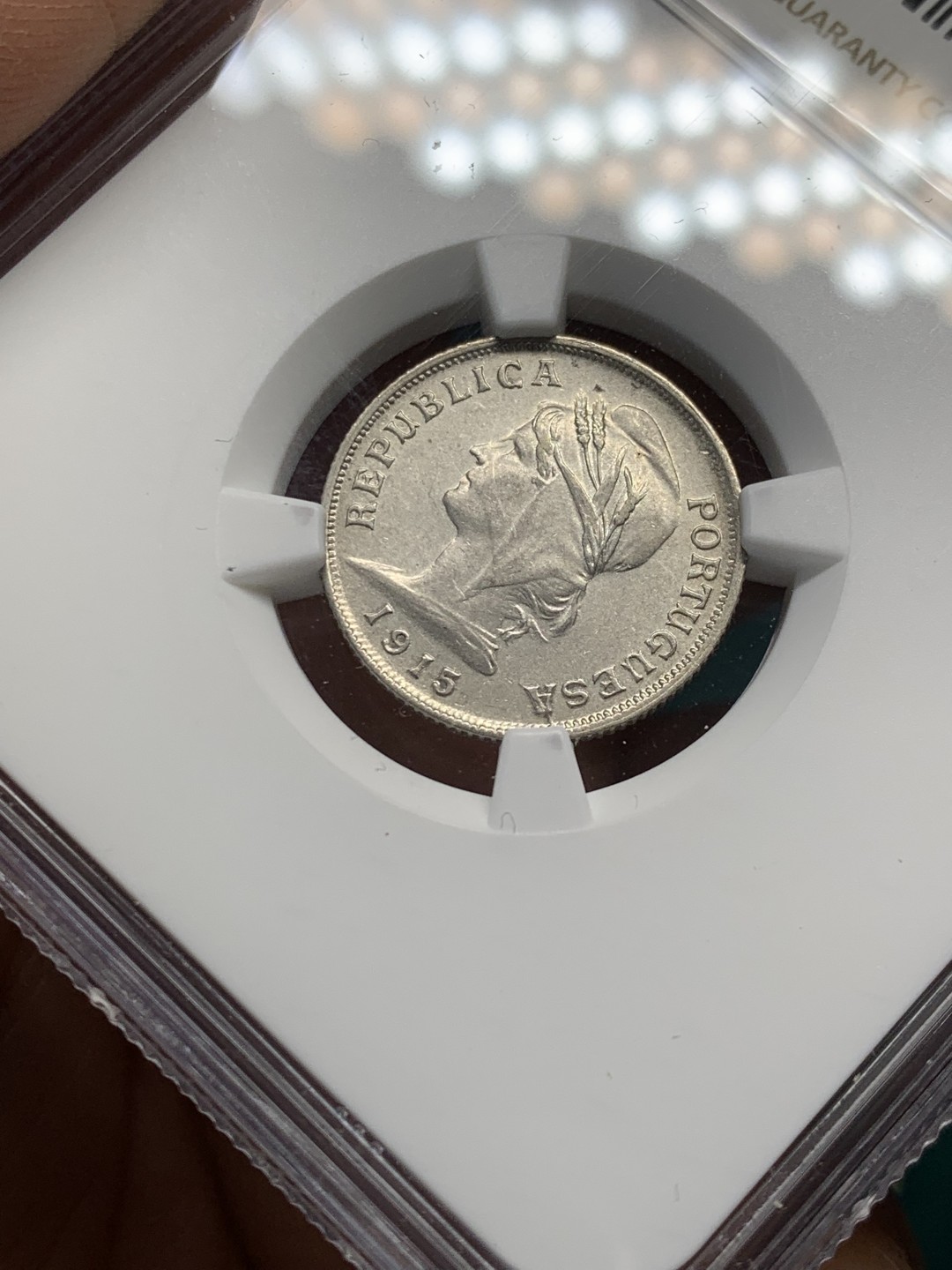 《竞宝斋》第146场-周日，周一 2场 (全场包邮) NGC AU 1915葡萄牙10分银币 不多见的规格