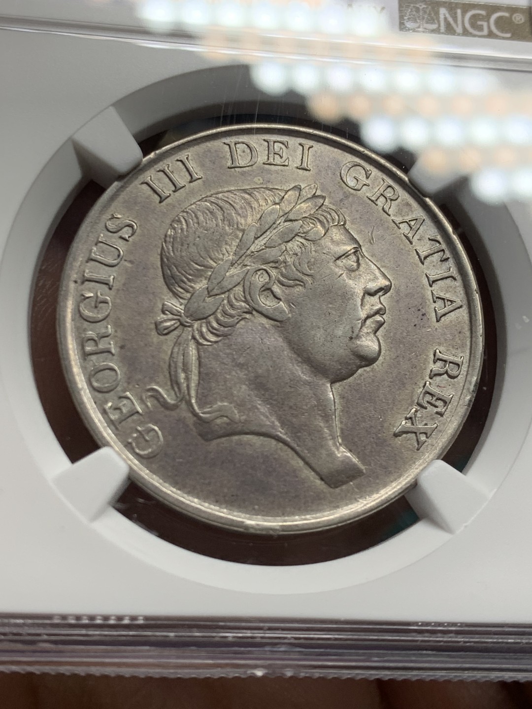 《竞宝斋》第146场-周日，周一 2场 (全场包邮) NGC-AU 英格兰银行1814年 乔三 3先令银币 少见品种