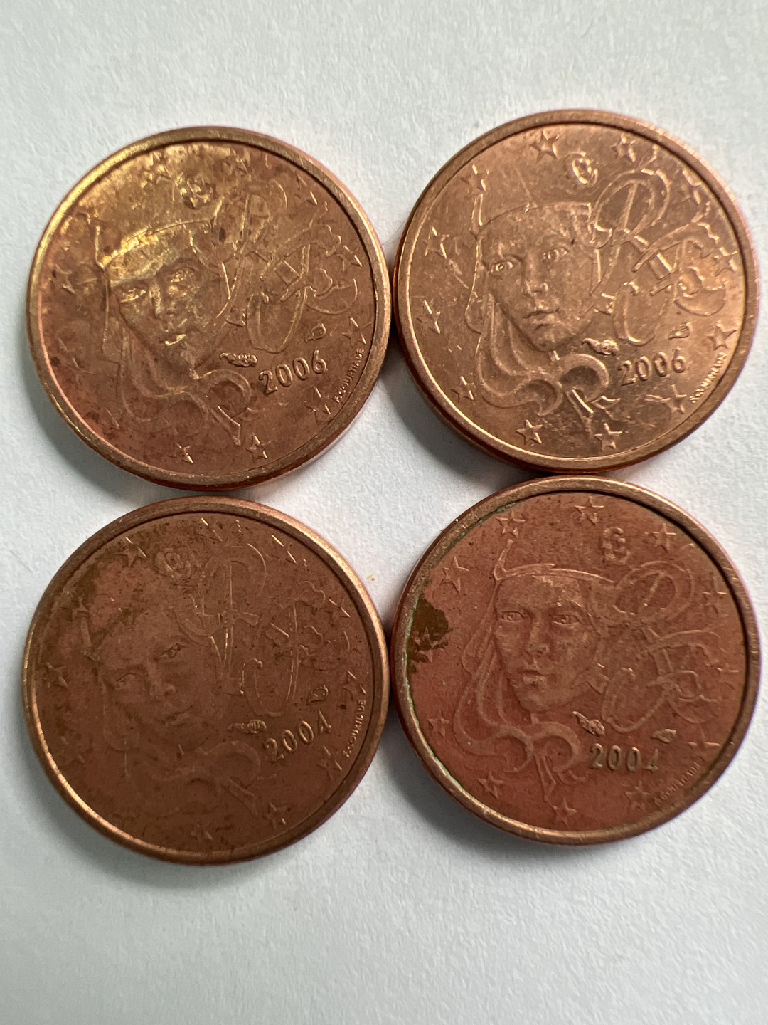 泡泡堂微拍第一百〇三幕硬币捡漏可累计专场👿👿，累计满二十元包邮，接受代拍业务 法国一欧分4枚