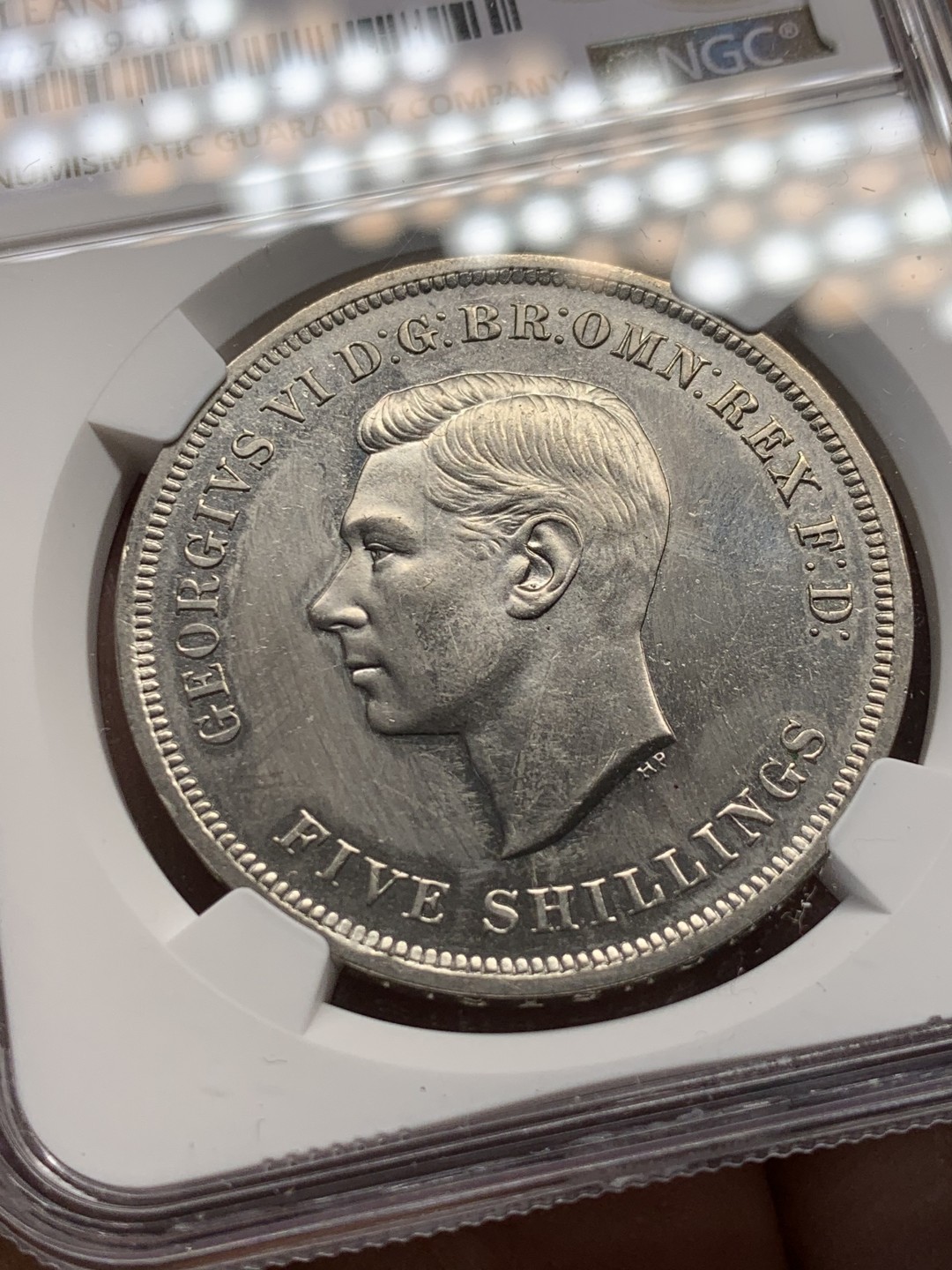 《竞宝斋》第146场-周日，周一 2场 (全场包邮) NGC-UNC 英国1951年乔治六世镍马剑克朗